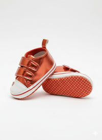 Infant  Metallic Heart Sneakers Red