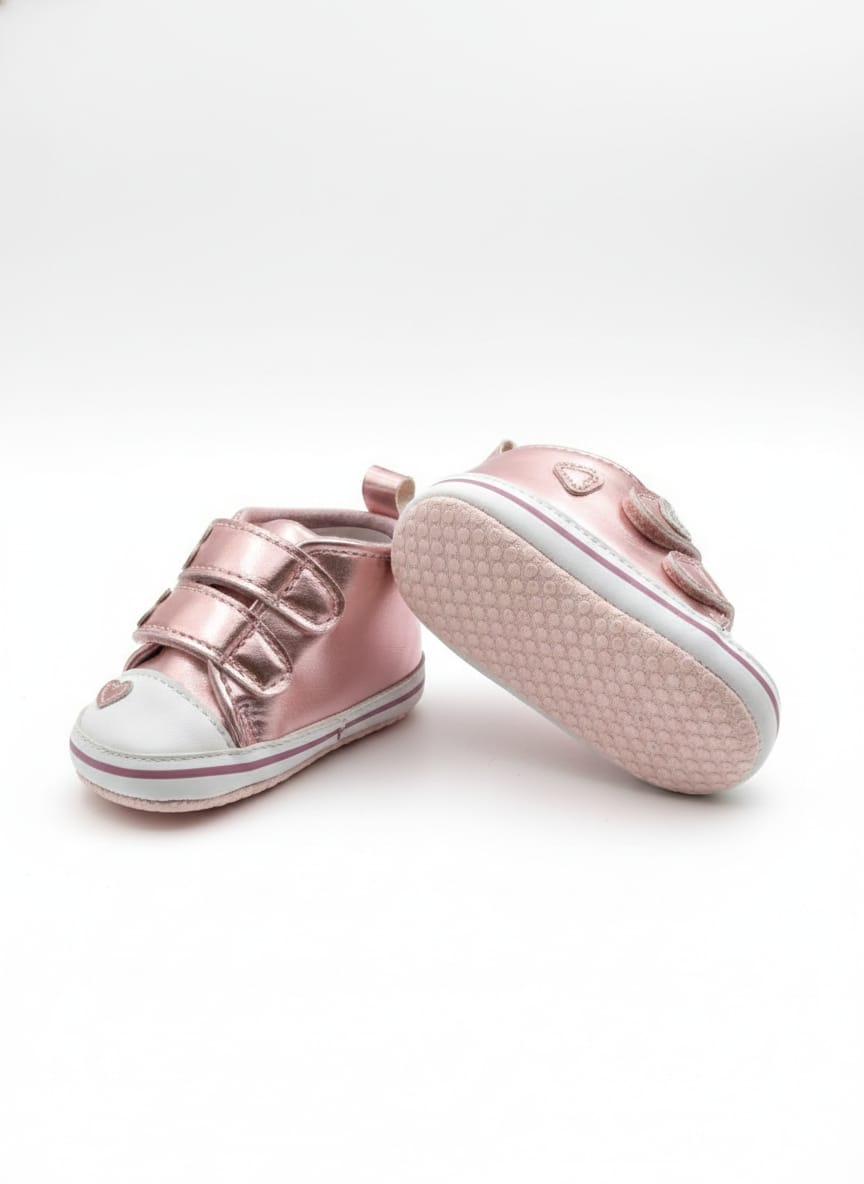 Infant Metallic Rose Gold Sneakers