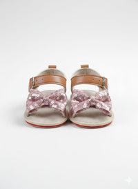 Infant Sandals with Pink sequined bow