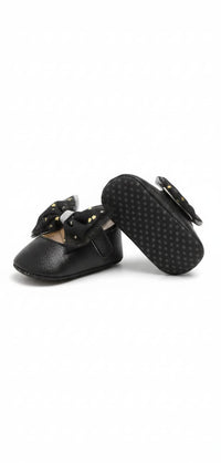 Infant girl's Black Mary Jane flats with Tulle Bow