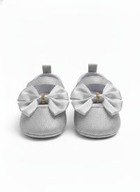 Infant girl's Mary Jane-style flats Silver glitter booties