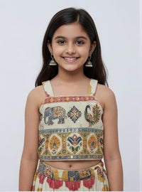 Kalamkari-style Cream Lehenga Set