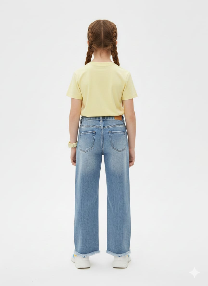 Light Blue Mid-wash slight flare jeans
