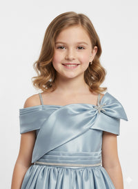 Light Blue Satin-finish Gown