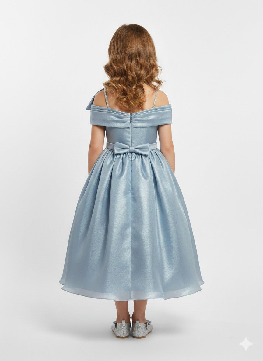 Light Blue Satin-finish Gown