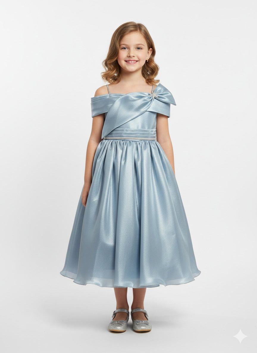 Light Blue Satin-finish Gown