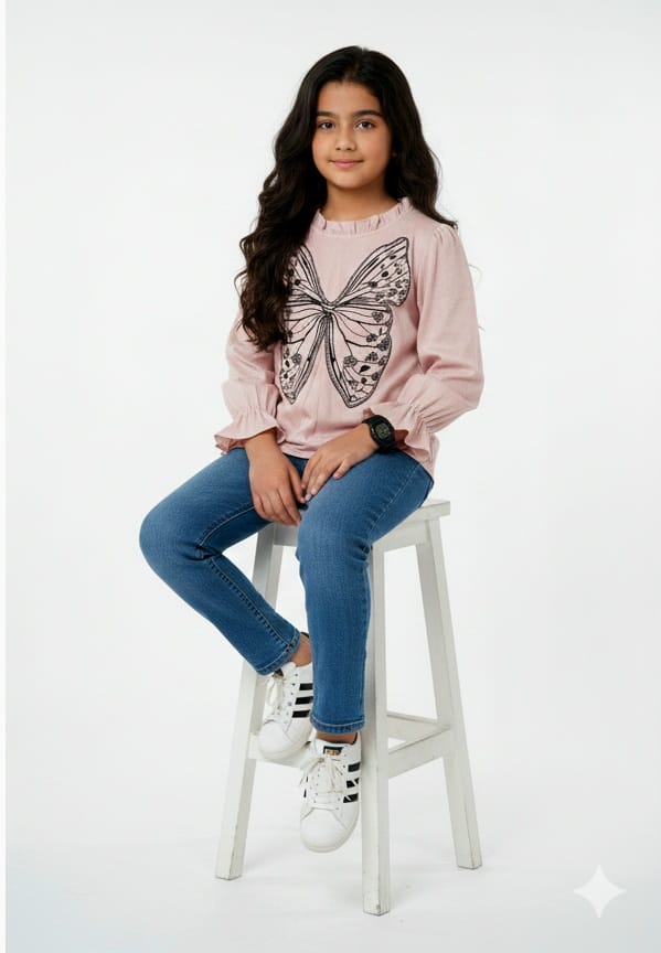 Light Pink Butterfly Top