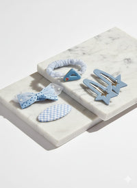 Light blue hair accessories Card