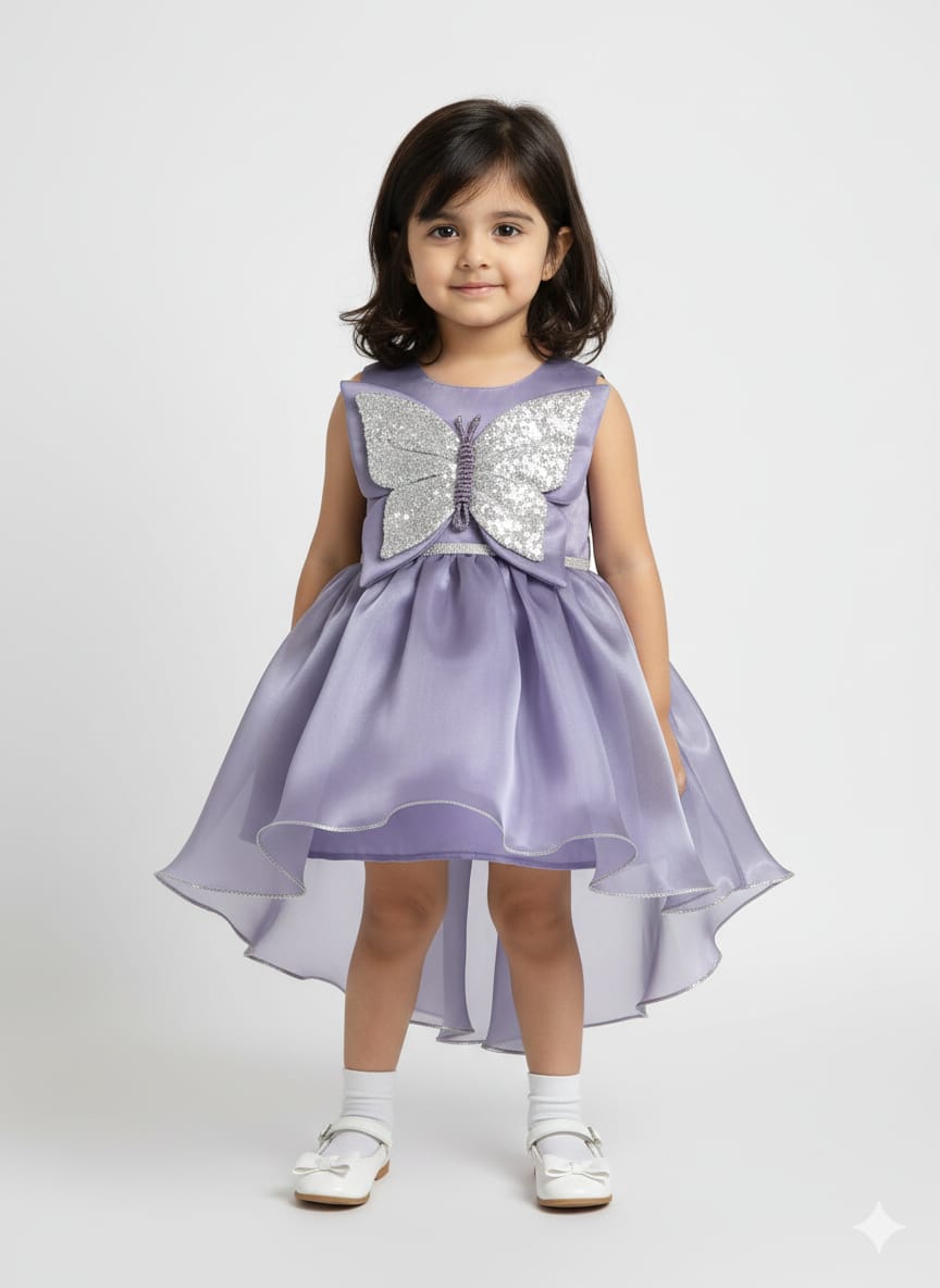 Lilac-coloured Butterfly Party Dress