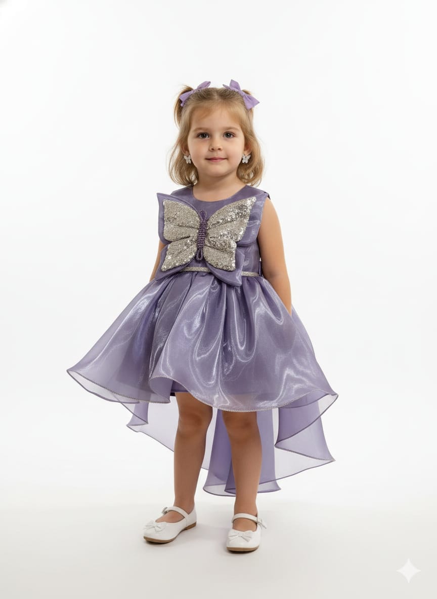 Lilac-coloured Butterfly Party Dress