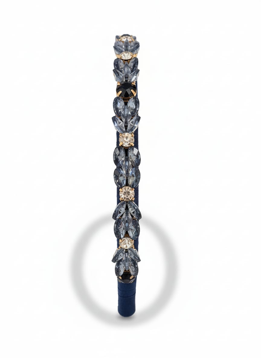 Luxurious, Jeweled headband Blue Crystal