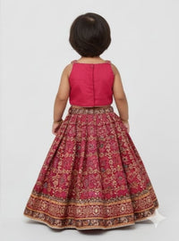 Magenta Lehenga choli set with detailed work