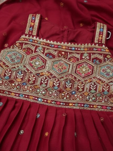 Maroon Peplum and Dhoti Set