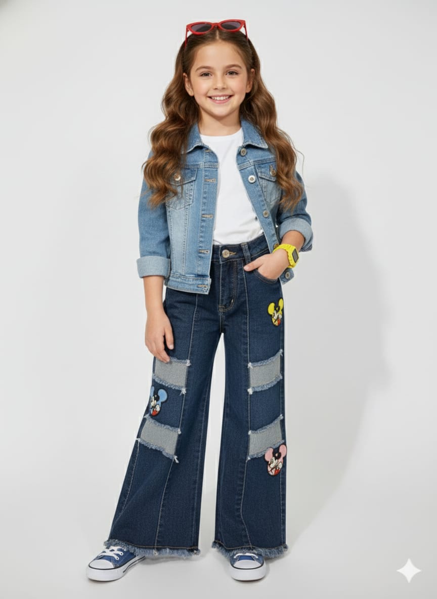 Mickey Mouse Retro Style Dark Indigo Jeans