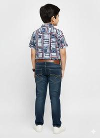 Mid-to-Dark Wash Blue Jeans