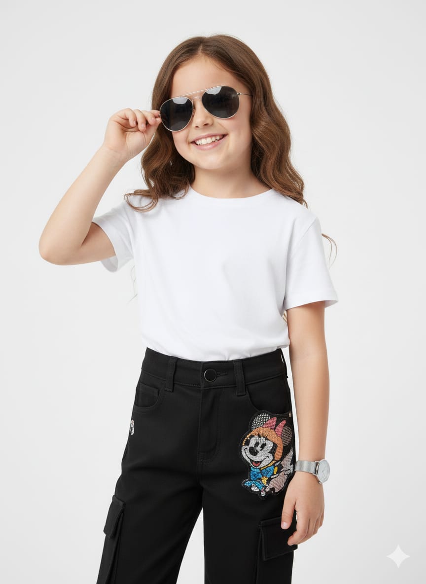 Minie Mouse Patch Black Cargo