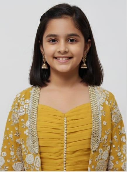 Mustard Yellow Embroidered Jacket and Palazzo Set