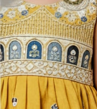 Mustard Yellow Embroidered Peplum Set