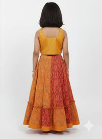 Mustard Yellow and Orange Lehenga Choli set