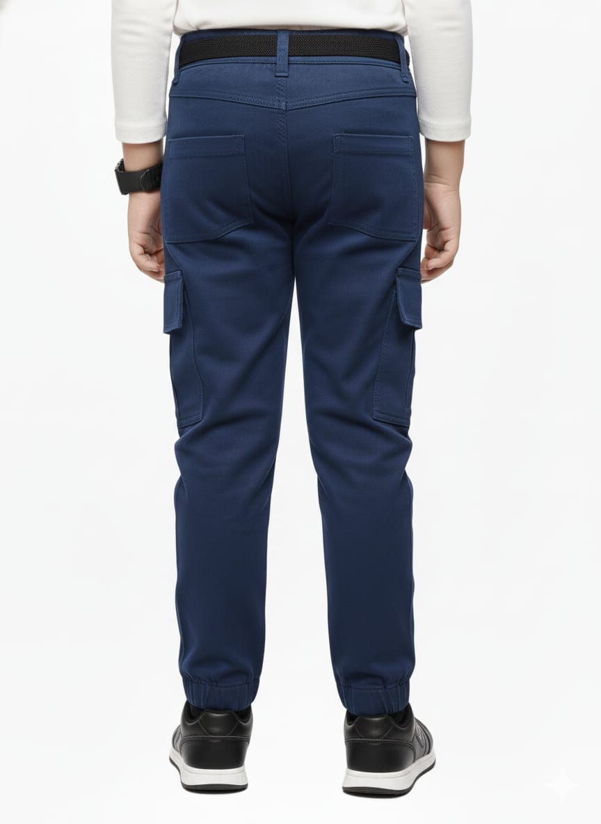 Navy Blue Cargo Joggers