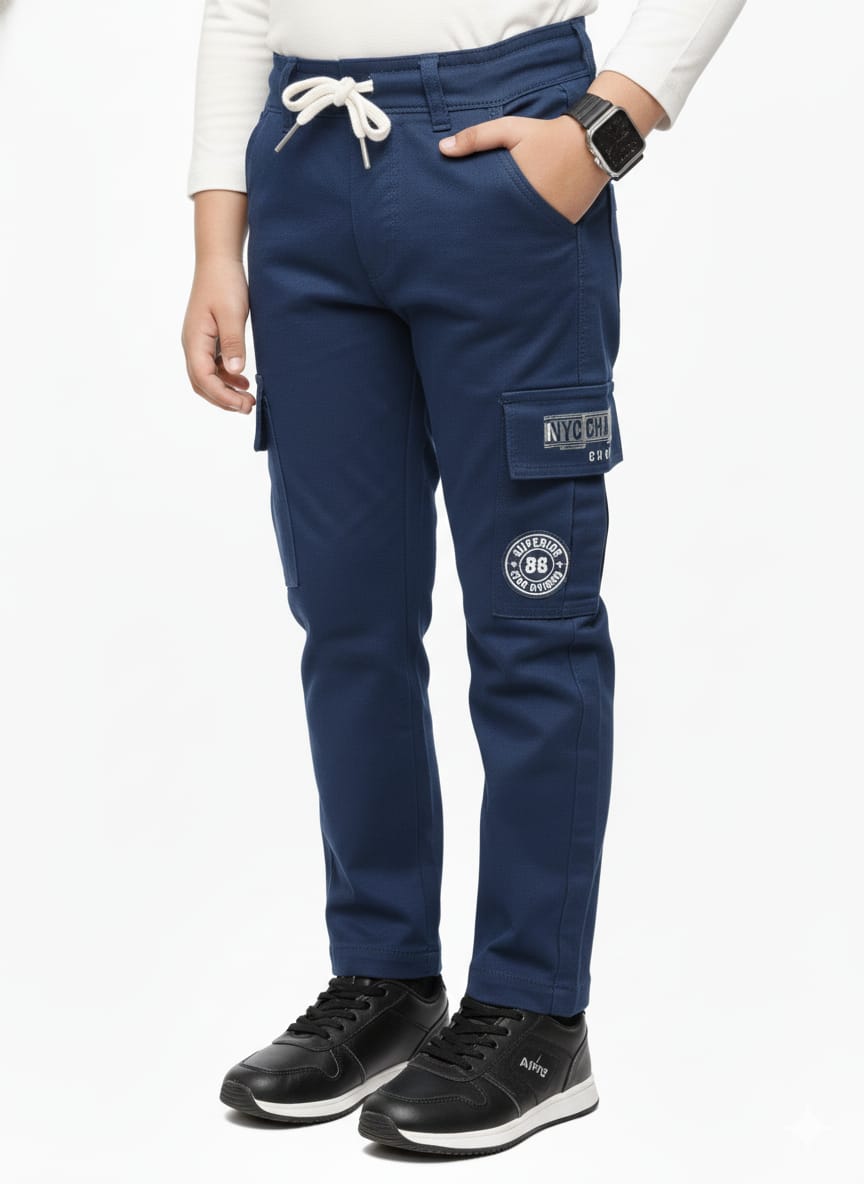 Navy Blue Cargo Joggers