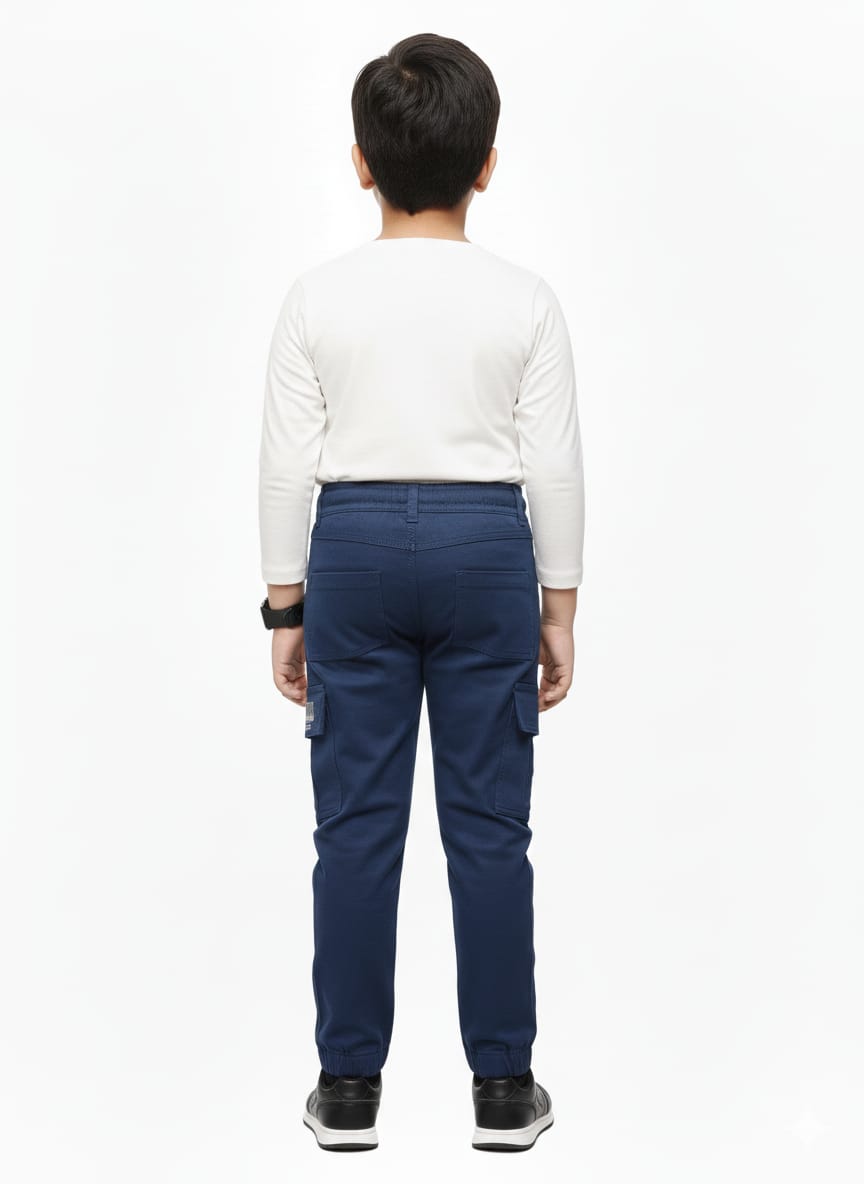 Navy Blue Cargo Joggers