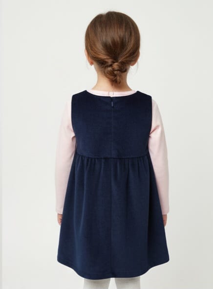 Navy Blue Corduroy Dress