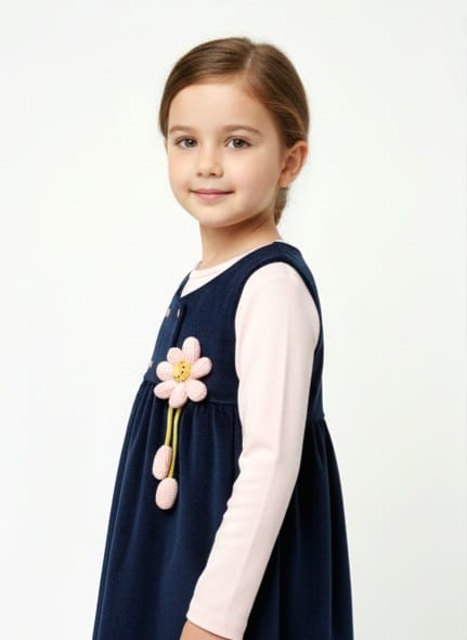 Navy Blue Corduroy Dress