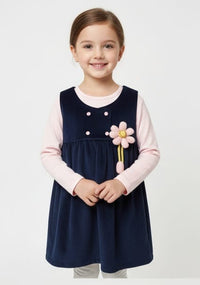 Navy Blue Corduroy Dress