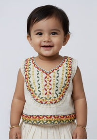 Off-white Lehenga with Embroidery