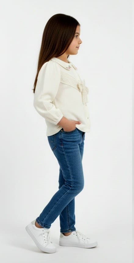 Off-white Top with Peter Pan Collar