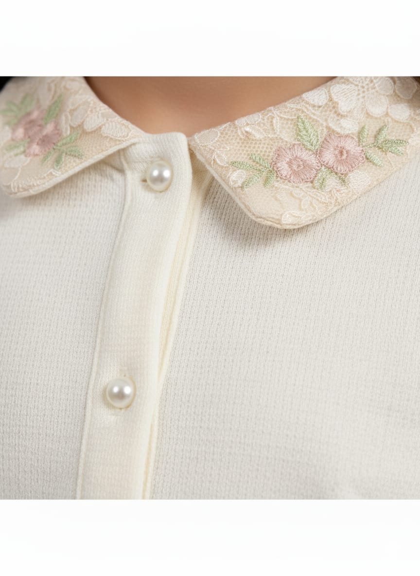 Off-white Top with Peter Pan Collar