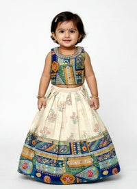 Off-white lehenga with Brocade Top