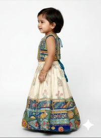 Off-white lehenga with Brocade Top