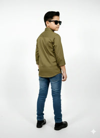Olive Glaze Cotton Shirt