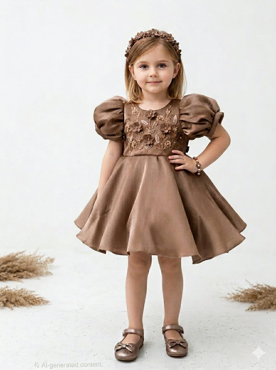Shimmering Bronze-toned Party Dress