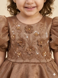 Shimmering Bronze-toned Party Dress