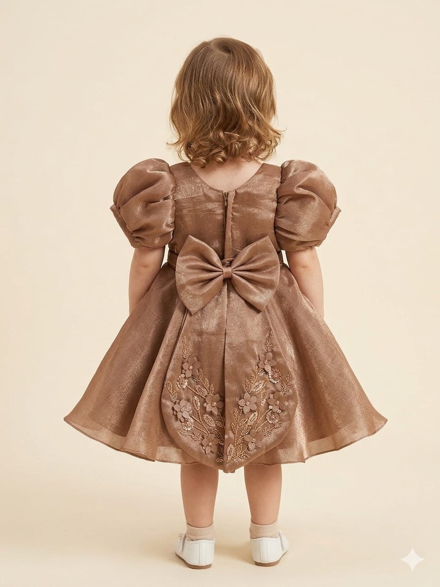Shimmering Bronze-toned Party Dress