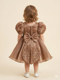 Shimmering Bronze-toned Party Dress