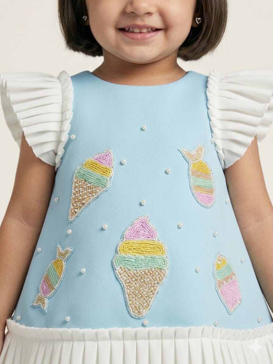 Baby Blue Scuba Dress