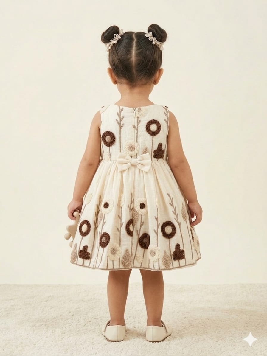 Offwhite Embroidered Frock