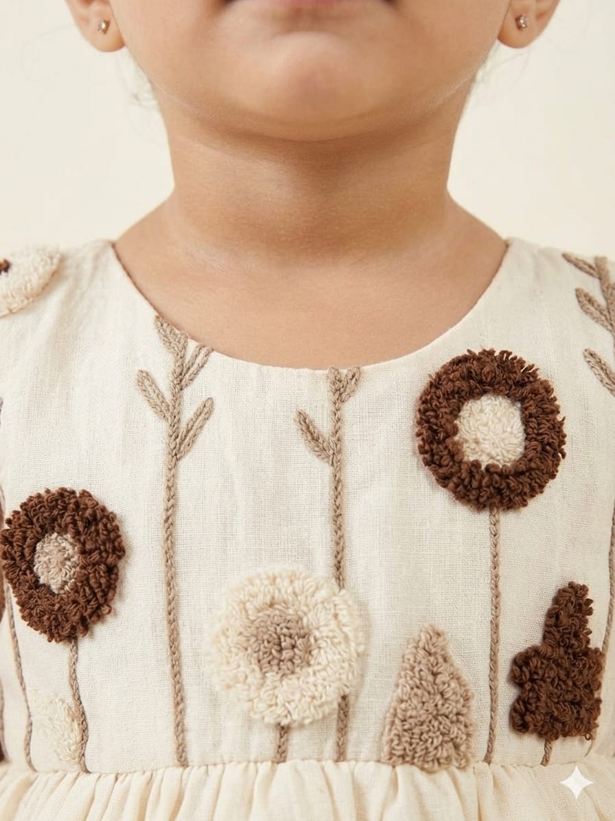 Offwhite Embroidered Frock