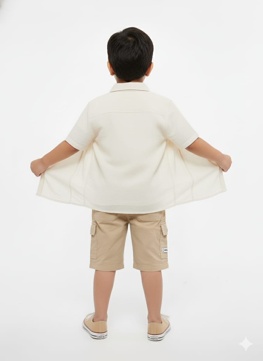 Boys Casual Safari-Themed Shirt
