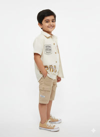 Boys Casual Safari-Themed Shirt