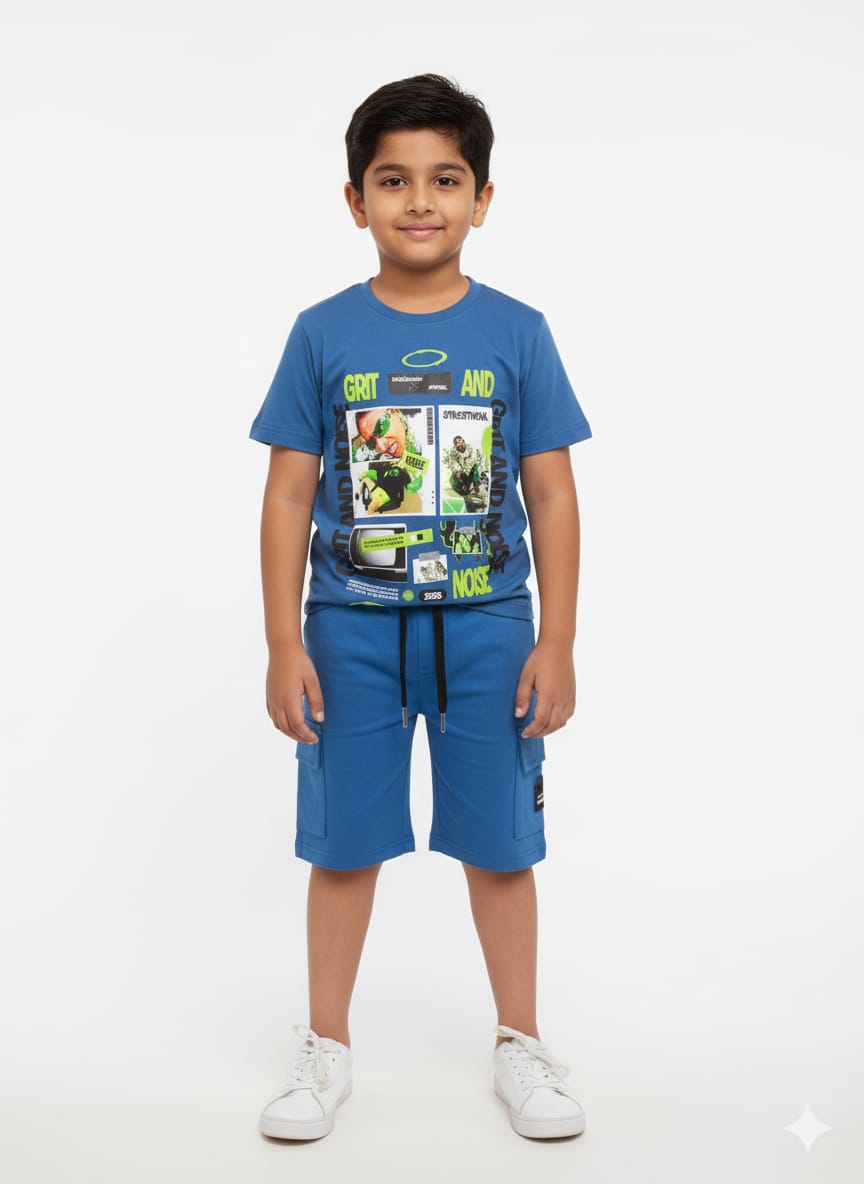 Medium Blue  "Urban Grit" Co-ord Set