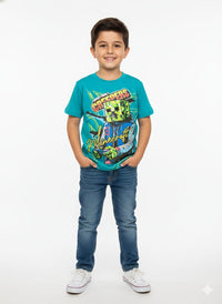 Turqoise Minecraft Creeper T-shirt