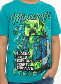 Turqoise Minecraft Creeper T-shirt