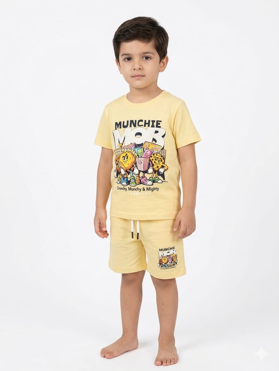 Boys Yellow "Munchie Mob" Co-ord Set