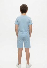 Boys' "Smoothie Squad" Summer Cotton Set – Sky Blue