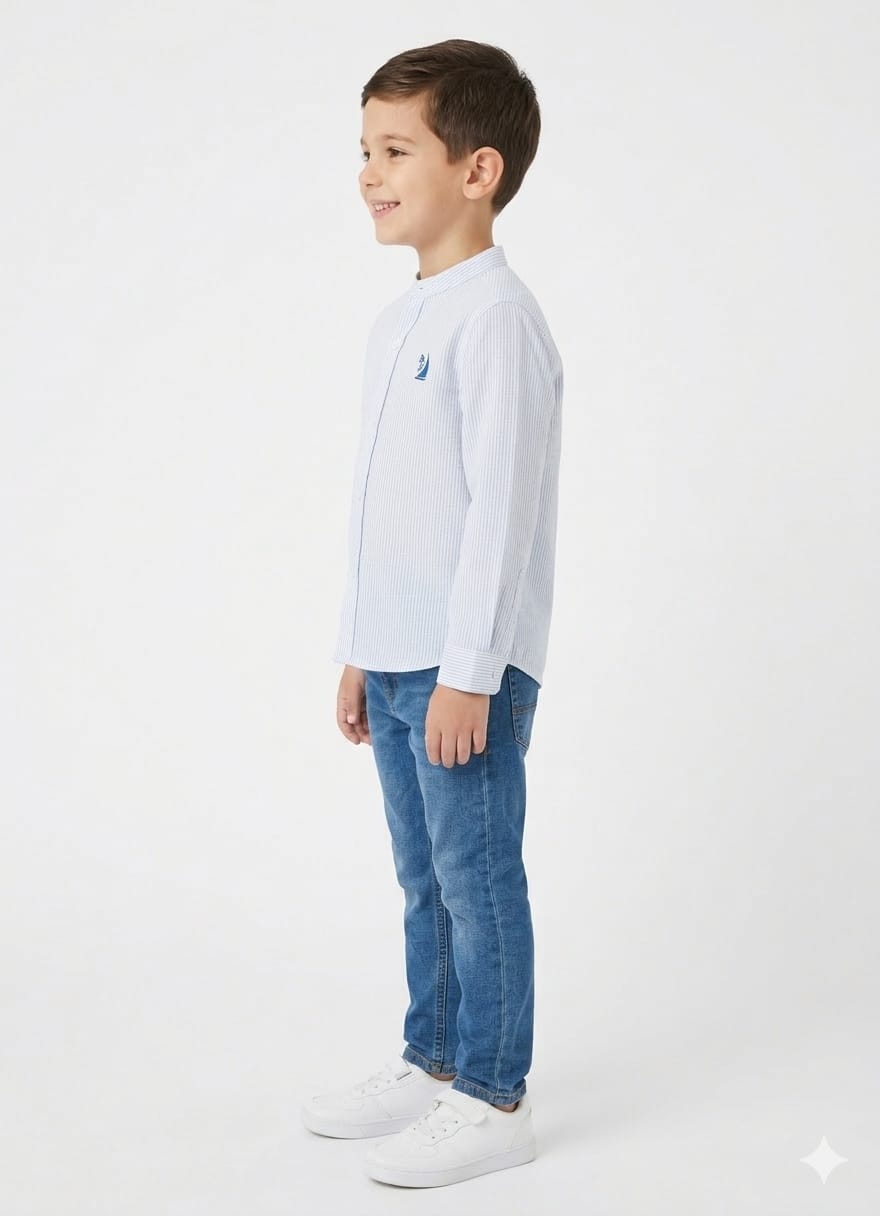 Light Blue Cotton Blend Shirt